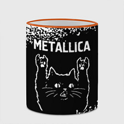 Кружка 3D Группа Metallica и рок кот, цвет: 3D-оранжевый кант — фото 2