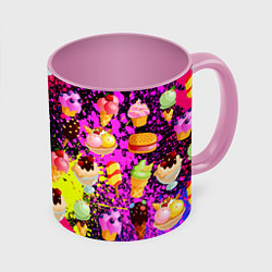 Кружка 3D Мороженки Вкуснятина, цвет: 3D-белый + розовый