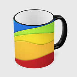 Кружка 3D Семь цветов радуги, цвет: 3D-черный кант