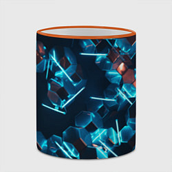 Кружка 3D Неоновая змейка, цвет: 3D-оранжевый кант — фото 2