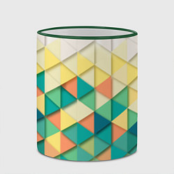 Кружка 3D Мозаичный градиент, цвет: 3D-зеленый кант — фото 2