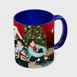 Кружка 3D Stray Kids Christmas EveL, цвет: 3D-белый + синий