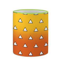 Кружка 3D Оранжевое кимоно с треугольниками - Зеницу клинок, цвет: 3D-светло-зеленый кант — фото 2
