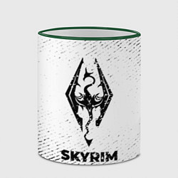 Кружка 3D Skyrim с потертостями на светлом фоне, цвет: 3D-зеленый кант — фото 2