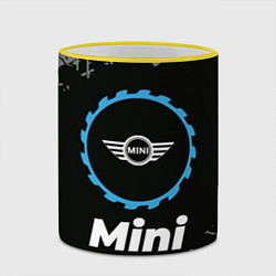 Кружка 3D Mini в стиле Top Gear со следами шин на фоне, цвет: 3D-желтый кант — фото 2