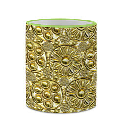Кружка 3D Золотая чеканка - текстура, цвет: 3D-светло-зеленый кант — фото 2