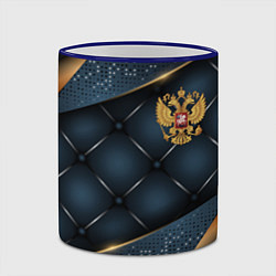 Кружка 3D Золотой герб России на объемном фоне, цвет: 3D-синий кант — фото 2