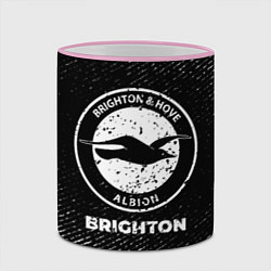 Кружка 3D Brighton с потертостями на темном фоне, цвет: 3D-розовый кант — фото 2