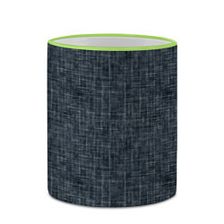 Кружка 3D Черно-синий текстурированный в елочку, под джинсу, цвет: 3D-светло-зеленый кант — фото 2