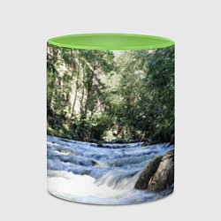 Кружка 3D Течёт река в лесу, цвет: 3D-белый + светло-зеленый — фото 2