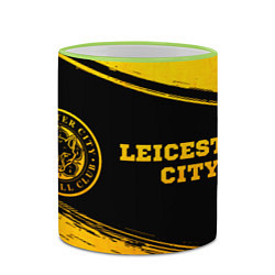 Кружка 3D Leicester City - gold gradient: надпись и символ, цвет: 3D-светло-зеленый кант — фото 2