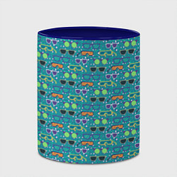 Кружка 3D Очки разноцветные поп арт, цвет: 3D-белый + синий — фото 2