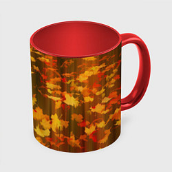 Кружка 3D Осеннее золото, цвет: 3D-белый + красный