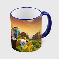 Кружка 3D Алексей Minecraft, цвет: 3D-синий кант