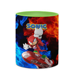 Кружка 3D Knuckles Echidna - Sonic - Video game, цвет: 3D-белый + светло-зеленый — фото 2