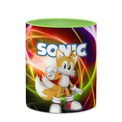 Кружка 3D Майлз Тейлз Прауэр - Sonic - Видеоигра, цвет: 3D-белый + светло-зеленый — фото 2
