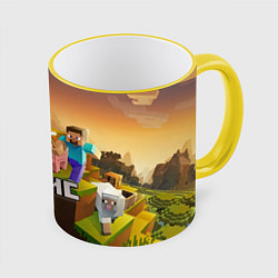 Кружка 3D Борис Minecaft, цвет: 3D-желтый кант