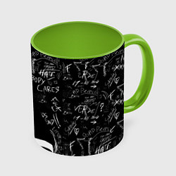 Кружка 3D Девочка аниме - dead inside, цвет: 3D-белый + светло-зеленый
