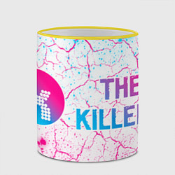 Кружка 3D The Killers neon gradient style: надпись и символ, цвет: 3D-желтый кант — фото 2