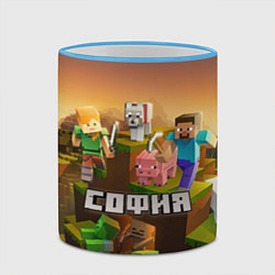 Кружка 3D София Minecraft, цвет: 3D-небесно-голубой кант — фото 2