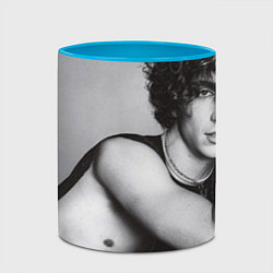 Кружка 3D Timothee Chalamet Vogue 2022, цвет: 3D-белый + небесно-голубой — фото 2
