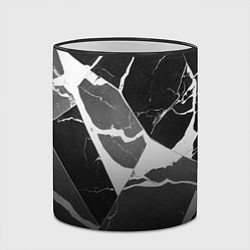 Кружка 3D Черно-белый мрамор с трещинами, цвет: 3D-черный кант — фото 2