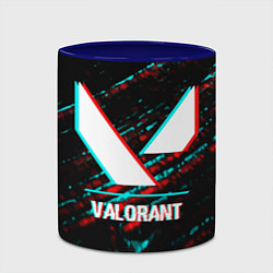Кружка 3D Valorant в стиле glitch и баги графики на темном ф, цвет: 3D-белый + синий — фото 2