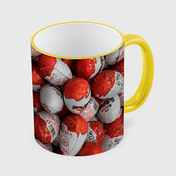 Кружка 3D Фон из киндер сюрприз, цвет: 3D-желтый кант