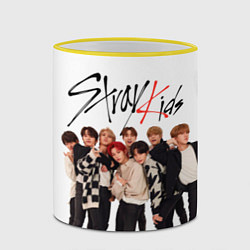 Кружка 3D Stray Kids white background, цвет: 3D-желтый кант — фото 2