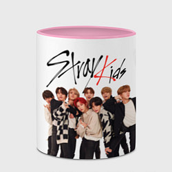 Кружка 3D Stray Kids white background, цвет: 3D-белый + розовый — фото 2