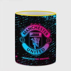 Кружка 3D Manchester United - neon gradient, цвет: 3D-желтый кант — фото 2