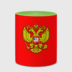 Кружка 3D Герб Российской Империи на красном фоне, цвет: 3D-белый + светло-зеленый — фото 2