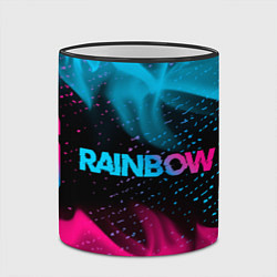 Кружка 3D Rainbow Six - neon gradient: надпись и символ, цвет: 3D-черный кант — фото 2