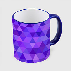 Кружка 3D Фиолетовые фигуры, цвет: 3D-синий кант