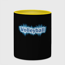 Кружка 3D Любителю волейбола, цвет: 3D-белый + желтый — фото 2