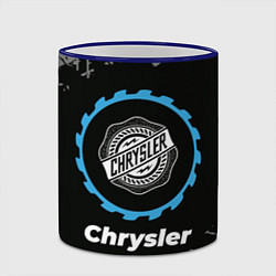Кружка 3D Chrysler в стиле Top Gear со следами шин на фоне, цвет: 3D-синий кант — фото 2