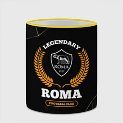 Кружка 3D Лого Roma и надпись legendary football club на тем, цвет: 3D-желтый кант — фото 2