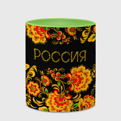 Кружка 3D РОССИЯ роспись хохлома, цвет: 3D-белый + светло-зеленый — фото 2