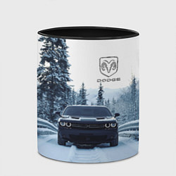 Кружка 3D Dodge in winter forest, цвет: 3D-белый + черный — фото 2
