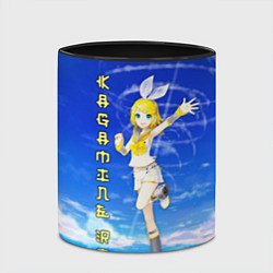 Кружка 3D Кагамине Рин - Kagamine Rin вокалоид, цвет: 3D-белый + черный — фото 2
