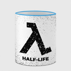 Кружка 3D Half-Life с потертостями на светлом фоне, цвет: 3D-небесно-голубой кант — фото 2