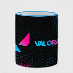 Кружка 3D Valorant - neon gradient: надпись и символ, цвет: 3D-небесно-голубой кант — фото 2