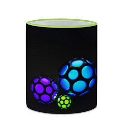 Кружка 3D Объёмные неоновые шары, цвет: 3D-светло-зеленый кант — фото 2