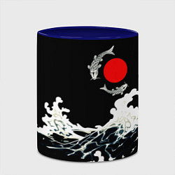 Кружка 3D Волны и рыбки, цвет: 3D-белый + синий — фото 2