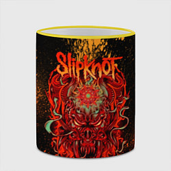 Кружка 3D Slipknot - red monster, цвет: 3D-желтый кант — фото 2