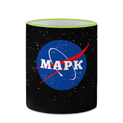 Кружка 3D Марк Наса космос, цвет: 3D-светло-зеленый кант — фото 2
