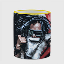 Кружка 3D Cool Santa Rastaman, цвет: 3D-желтый кант — фото 2