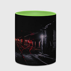 Кружка 3D Тоннель метро, цвет: 3D-белый + светло-зеленый — фото 2