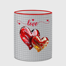 Кружка 3D Love - сердечки, цвет: 3D-красный кант — фото 2