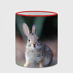 Кружка 3D Малыш кролик, цвет: 3D-красный кант — фото 2